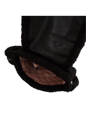 Borsa a tracolla Liu Jo donna in teddy nero con patch logo in DONNA