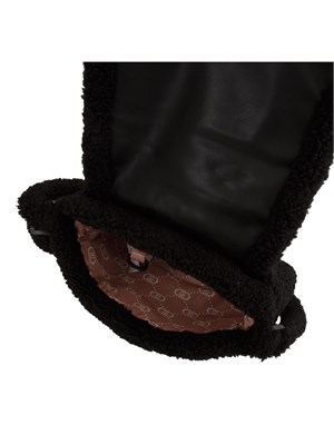 Borsa a tracolla Liu Jo donna in teddy nero con patch logo in DONNA