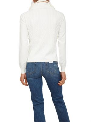 Maglia Liu Jo donna in misto viscosa bianco avorio con collo alto in DONNA