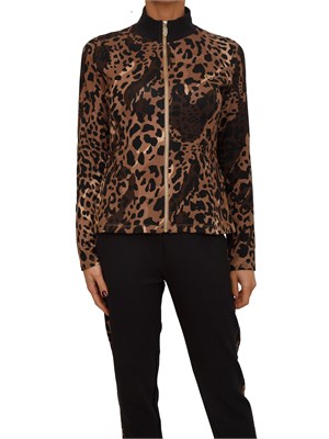 Felpa donna Liu Jo in viscosa stampa animalier all over in DONNA