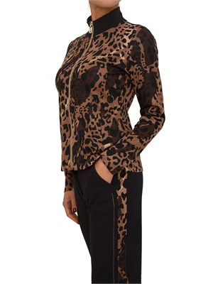 Felpa donna Liu Jo in viscosa stampa animalier all over in DONNA