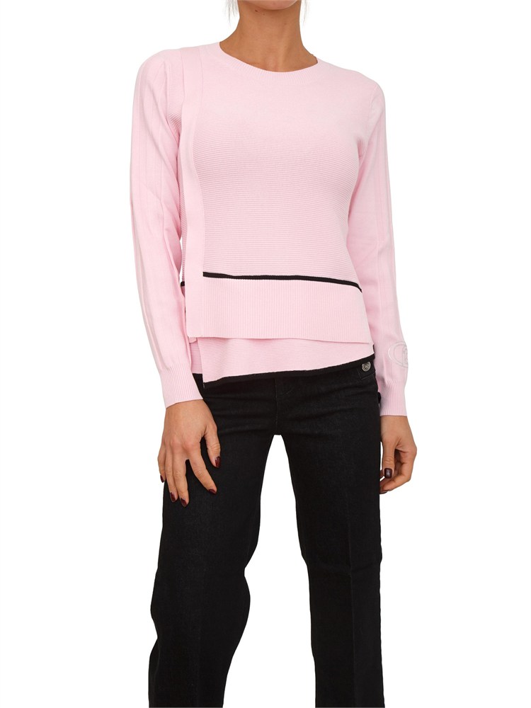 Maglia girocollo Liu Jo donna in misto viscosa rosa