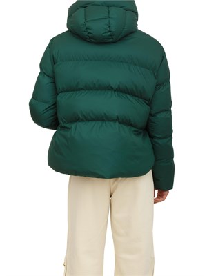 Piumino Pinko in tela tecnica verde con cappuccio in DONNA