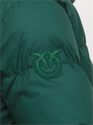 Piumino Pinko in tela tecnica verde con cappuccio in DONNA