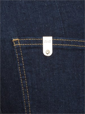 Jeans cropped Liu Jo donna in denim blu con risvolto in DONNA