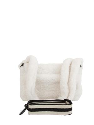Borsa a tracolla Liu Jo donna in teddy bianco con patch logo in DONNA
