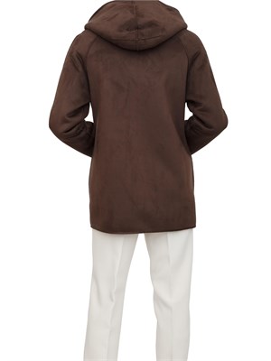 Pelliccia Gavetta Emme Marella marrone con cappuccio in DONNA