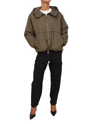 Giaccone Settimo Marella in tessuto verde in DONNA