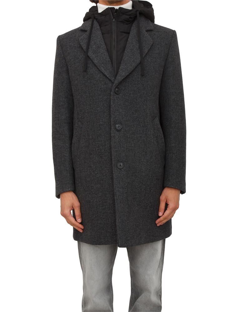 Cappotto Antony Morato in misto viscosa grigia microcheck