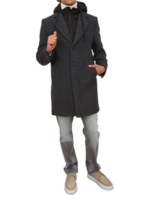 Cappotto Antony Morato in misto viscosa grigia microcheck in UOMO