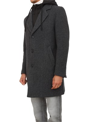 Cappotto Antony Morato in misto viscosa grigia microcheck in UOMO