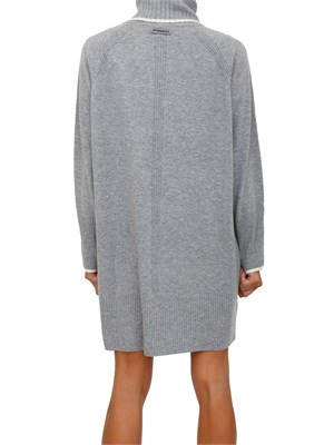 Abito corto Pinko in lana e cashmere grigio a collo alto in DONNA