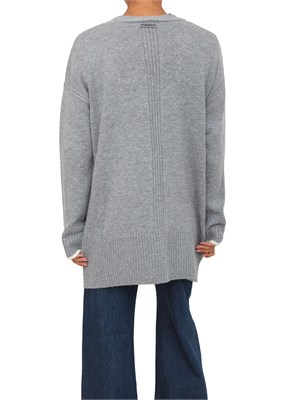 Cardigan lungo Pinko in lana e cashmere grigio in DONNA