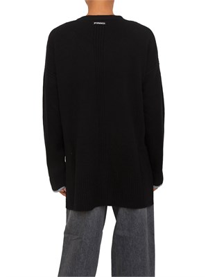 Cardigan lungo Pinko in lana e cashmere nero in DONNA