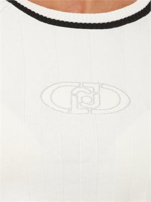 Maglia Liu Jo donna in viscosa bianca con dettagli a contrasto in DONNA