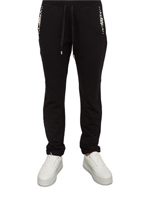 Pantalone tuta Liu Jo donna n viscosa nera con perle in DONNA