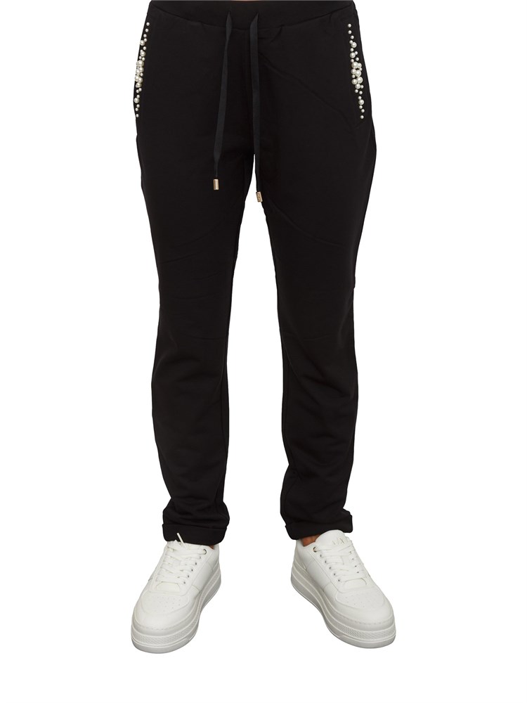 Pantalone tuta Liu Jo donna n viscosa nera con perle