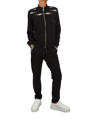 Pantalone tuta Liu Jo donna n viscosa nera con perle in DONNA