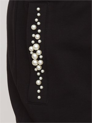 Pantalone tuta Liu Jo donna n viscosa nera con perle in DONNA