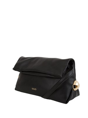Borsa a spalla media Liu Jo in ecopelle liscia nera in DONNA