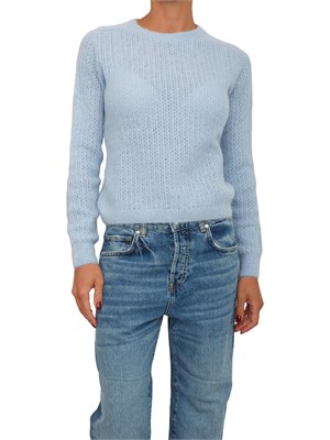 Maglia Liu Jo donna in alpaca e lana celeste con lurex in DONNA