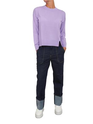 Maglia girocollo Liu Jo donna in misto lana lilla in DONNA