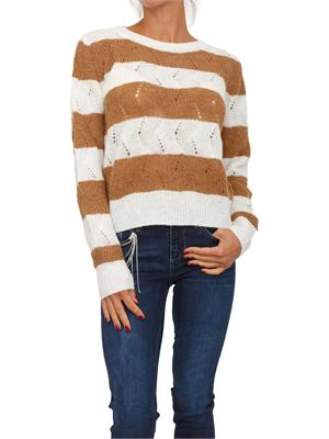 Maglia girocollo Liu Jo donna in misto lana e alpaca cammello in DONNA