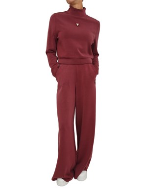 Felpa Guess Jeans donna in scuba bordeaux in DONNA