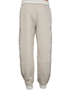 Pantalone tuta Guess Jeans uomo in cotone tortora con bande logo in UOMO