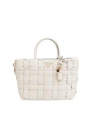 Borsa Marion Guess Jeans in ecopelle intrecciata panna in DONNA