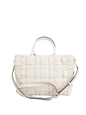 Borsa Marion Guess Jeans in ecopelle intrecciata panna in DONNA