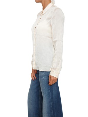 Camicia Guess Jeans donna in tessuto avorio logo jacquard all over in DONNA