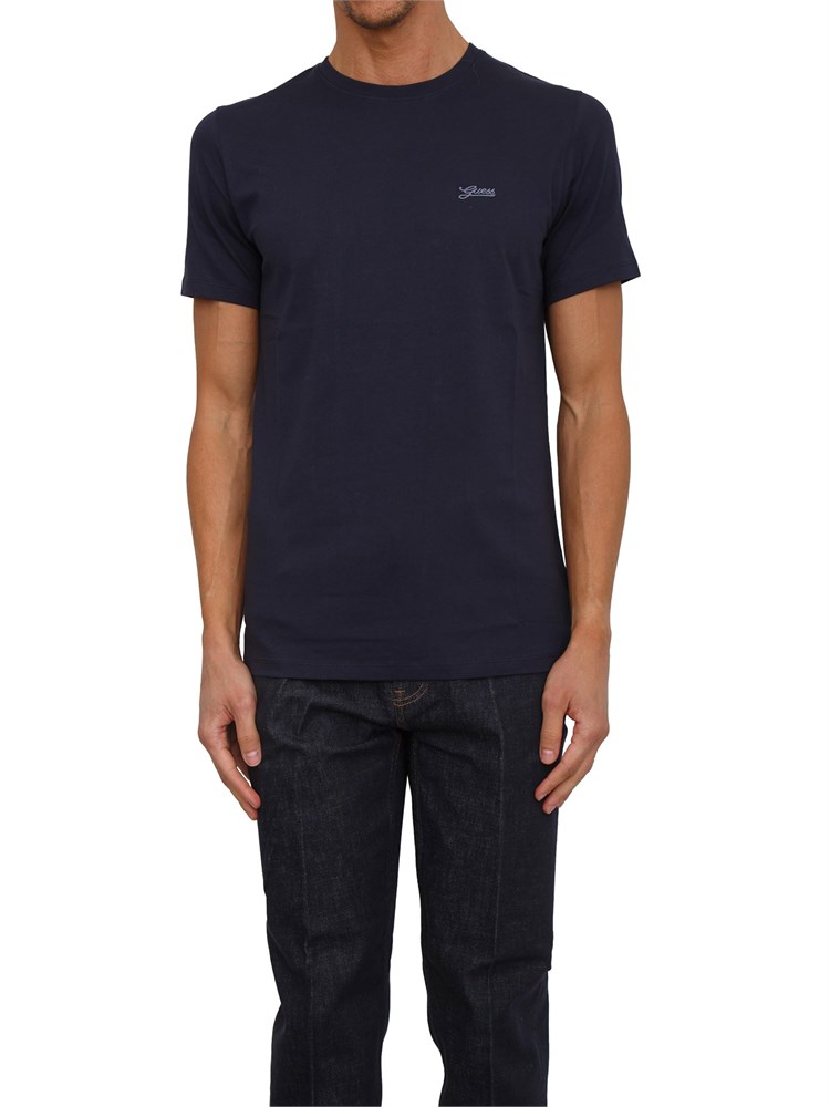 T-shirt Guess Jeans uomo in cotone blu