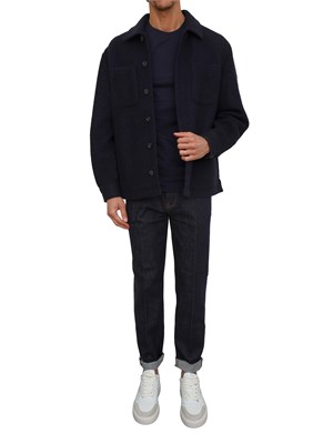 T-shirt Guess Jeans uomo in cotone blu in UOMO