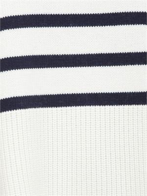 Maglione Guess Jeans donna in misto cotone righe bicolor panna e blu in DONNA