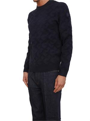 Maglia Guess Jeans in maglia blu lavorazione jacquard in UOMO