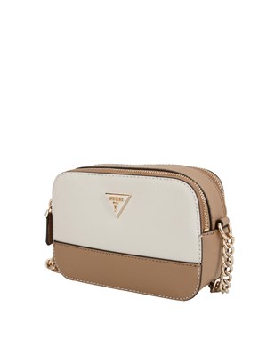 Borsa Noelle Guess Jeans in ecopelle cipria e bianco in DONNA