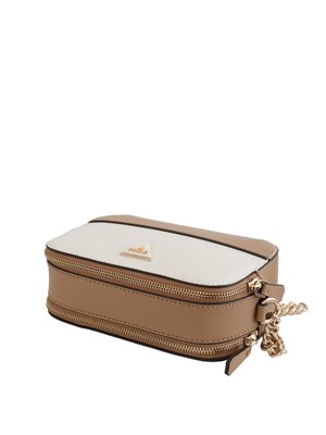 Borsa Noelle Guess Jeans in ecopelle cipria e bianco in DONNA