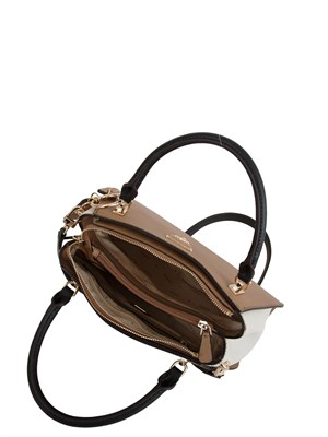 Borsa Noelle Guess Jeans in ecopelle cipria e bianco in DONNA