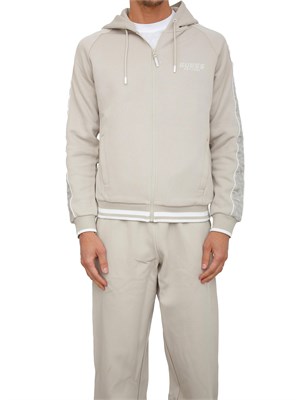 Felpa Guess Jeans in cotone tortora con bande logo in UOMO