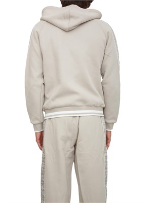 Felpa Guess Jeans in cotone tortora con bande logo in UOMO