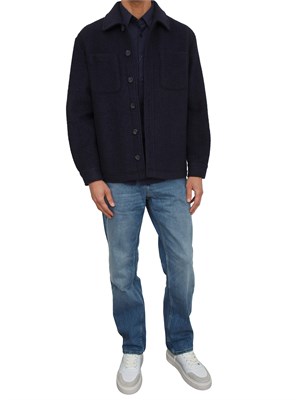 Camicia giacca Guess Jeans in misto lana blu in UOMO