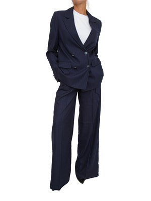 Giacca Guess Jeans donna in misto viscosa blu gessata in DONNA