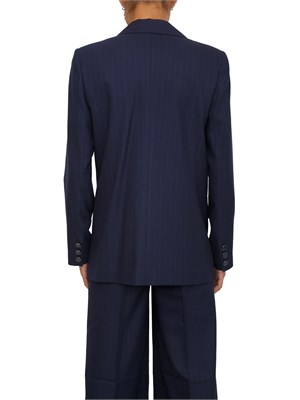 Giacca Guess Jeans donna in misto viscosa blu gessata in DONNA