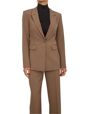 Giacca monopetto Guess Jeans donna in tessuto taupe in DONNA