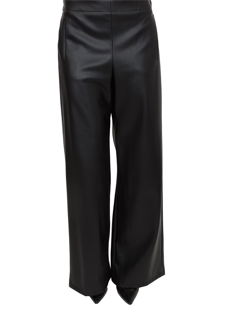Pantalone Anello Emme Marella in ecopelle nera