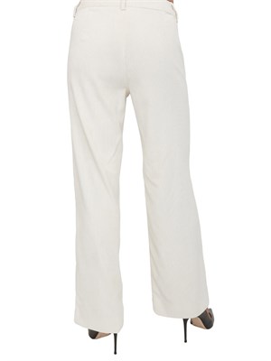 Pantalone Destino Emme Marella in velluto bianco a coste in DONNA