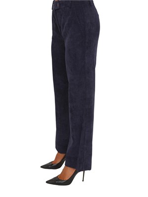 Pantalone Destino Emme Marella in velluto blu a coste in DONNA