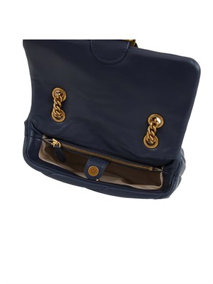 Borsa Mini Love Bag Puff Pinko in pelle blu in DONNA
