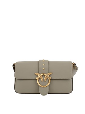 Borsa Pinko Love Bag Slouchy in pelle grigio taupe in DONNA